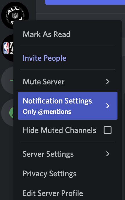 Privacy settings on Discord